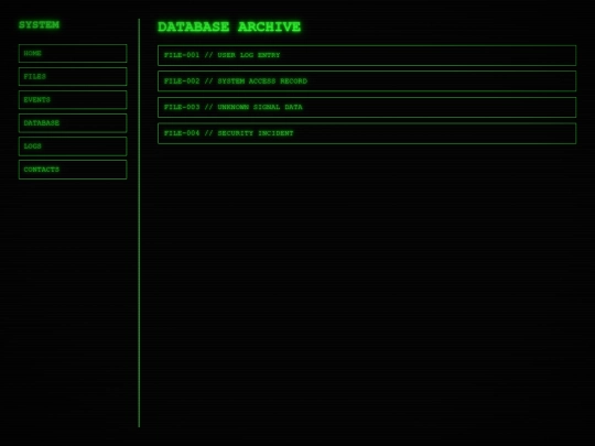 database screenshot