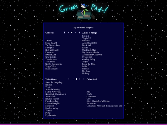 interests screenshot