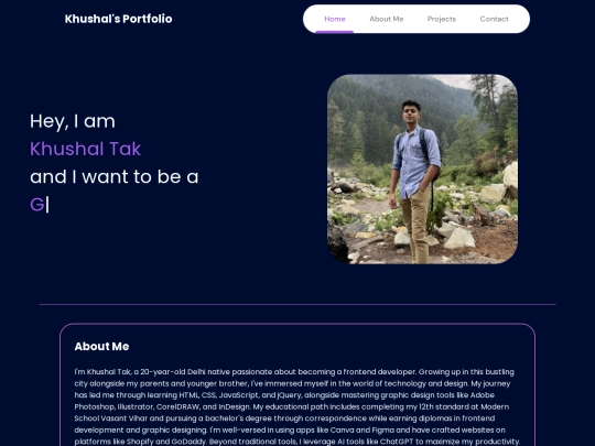 Portfolio Website/Index screenshot
