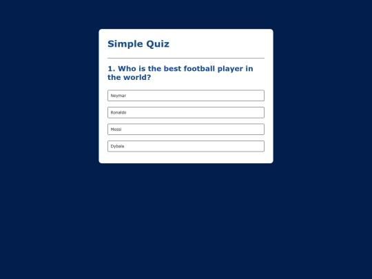 Quiz screenshot