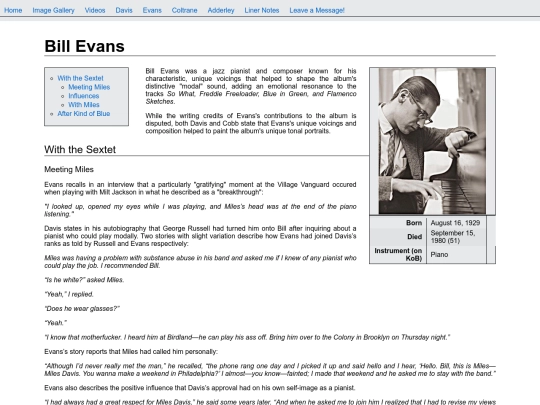 billevans screenshot