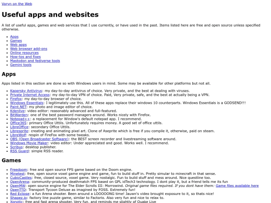 pages/links screenshot