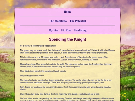 fics/Spending-the-Knight screenshot