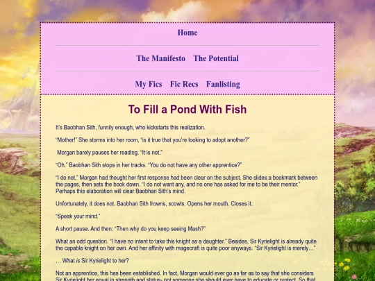 fics/To-Fill-a-Pond-With-Fish screenshot