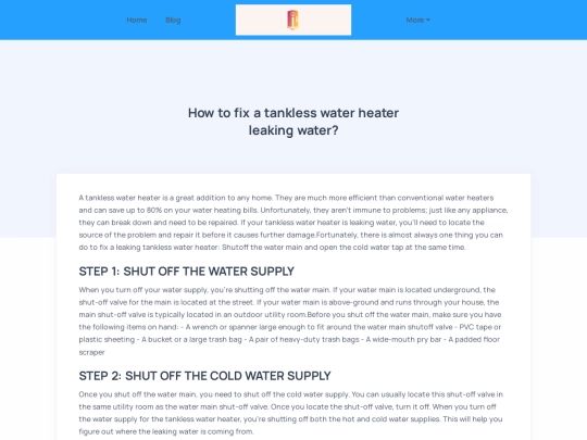 blog/how-to-fix-a-tankless-water-heater-leaking-water screenshot