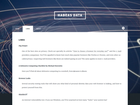 links screenshot