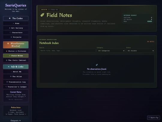 fieldnotes screenshot