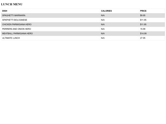 lunchmenu screenshot