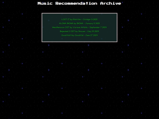 archives/music-recs screenshot
