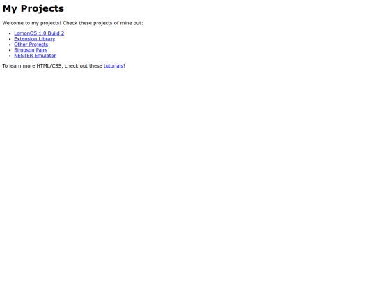projects screenshot