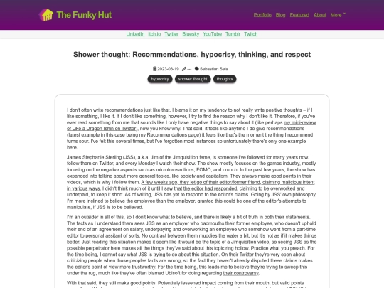 blog/post/thoughts-recommendations-hypocrisy screenshot