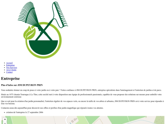 jardin/html/entreprise screenshot
