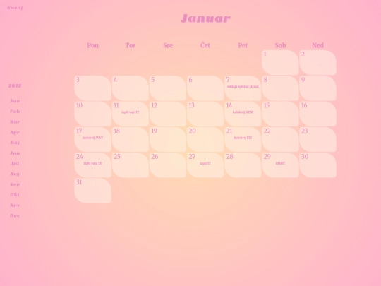koledar screenshot