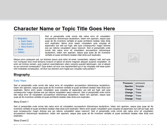 testing/charactertemplate screenshot