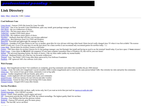 links screenshot