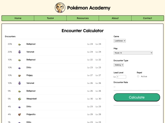 pages/encountercalc screenshot