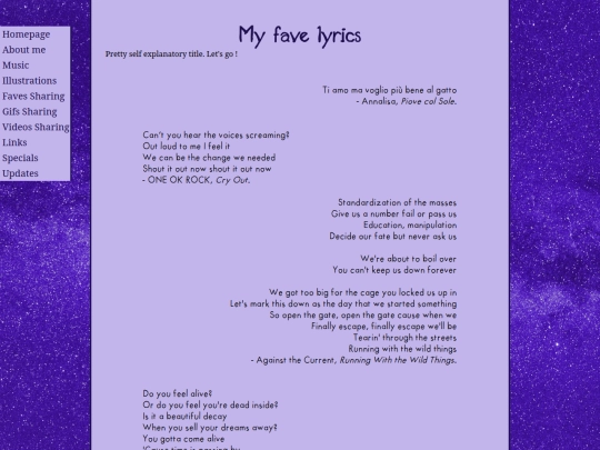 fave-lyrics screenshot