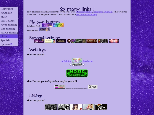 links screenshot