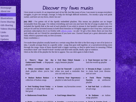 playlists screenshot