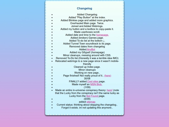 Changelog screenshot