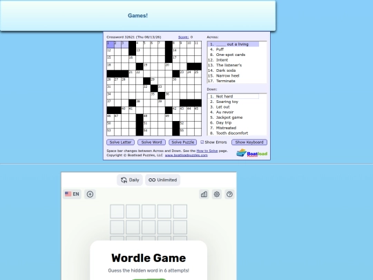 Games screenshot