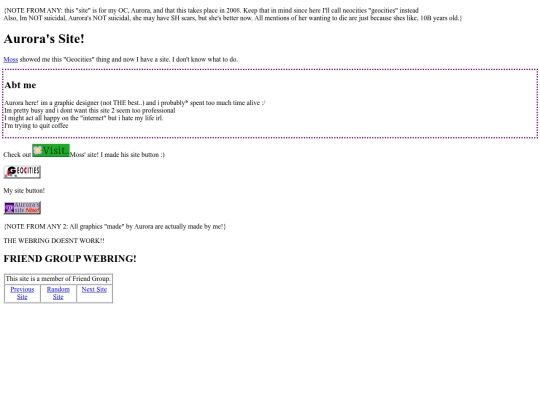 OCs/AuroraPersonalSite screenshot