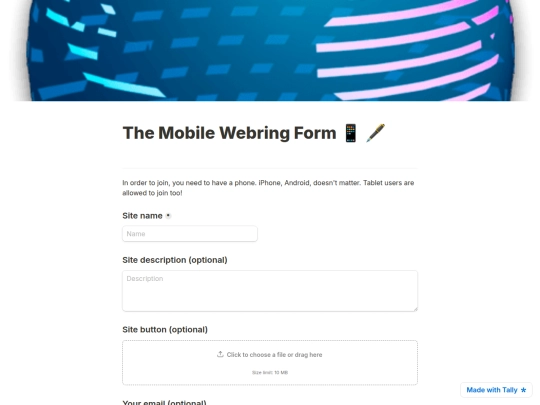 webring-form screenshot
