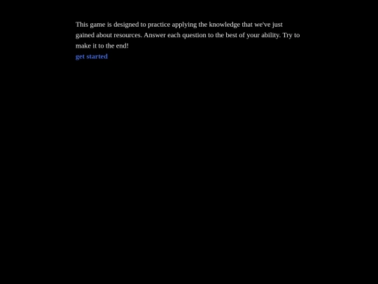 Resources Game screenshot