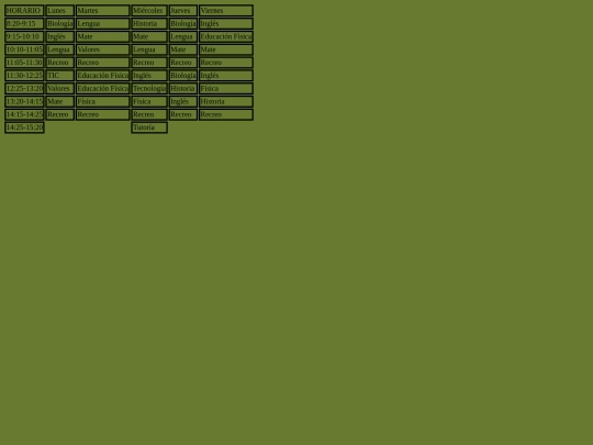 Horario screenshot