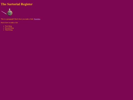 sartorialregister screenshot