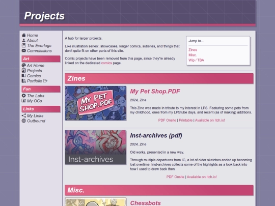 art/projects screenshot