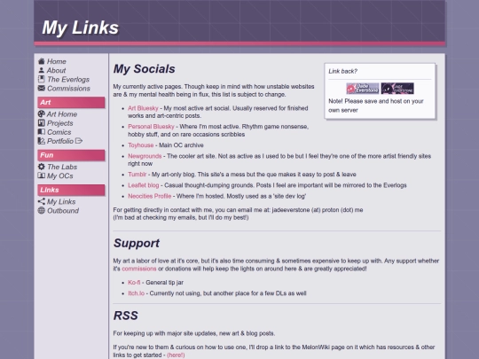 links screenshot