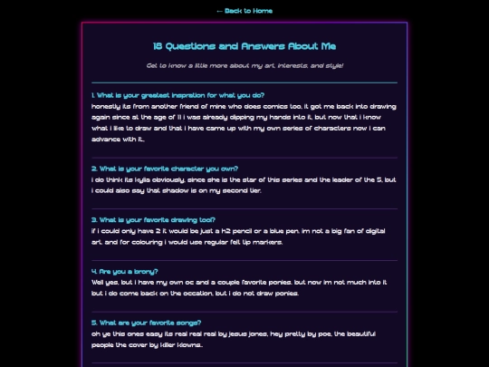 questions screenshot