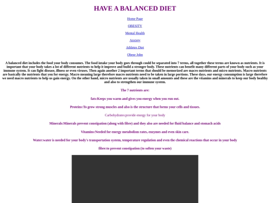 Balanced diet screenshot
