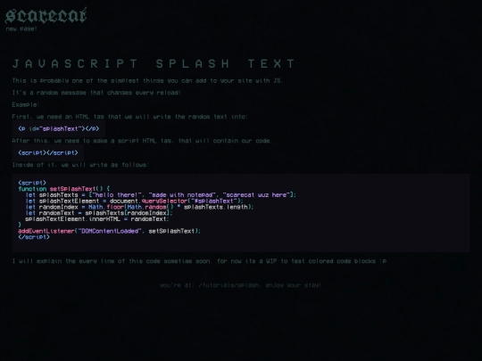 tutorials/splash screenshot