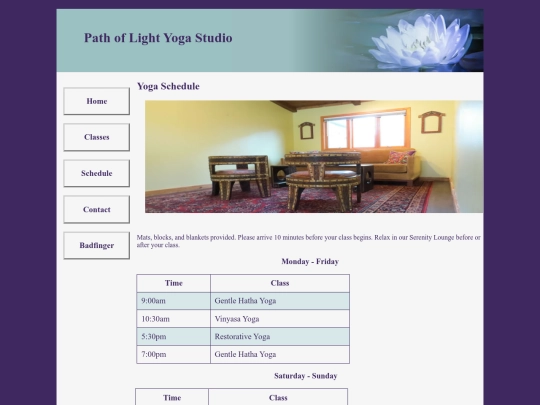 schedule screenshot