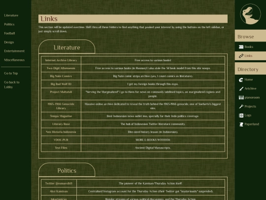 bibliotheca/links screenshot
