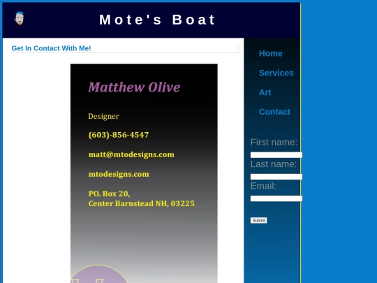 Final Site/contact screenshot