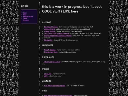 links screenshot