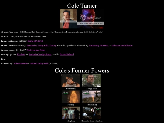 cast/cole screenshot