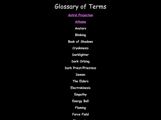 glossary screenshot