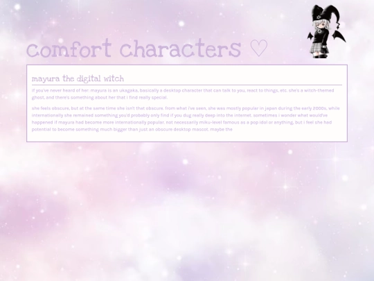 comfortcharacters screenshot