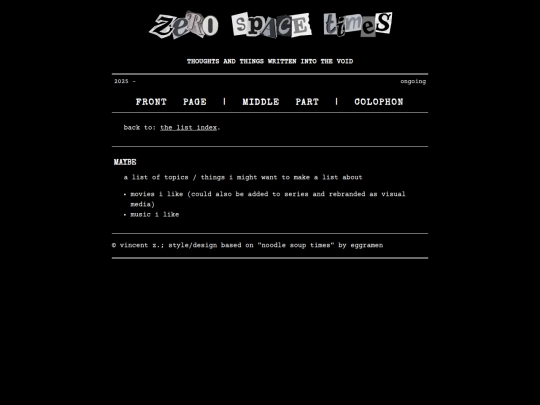 lists/maybe screenshot