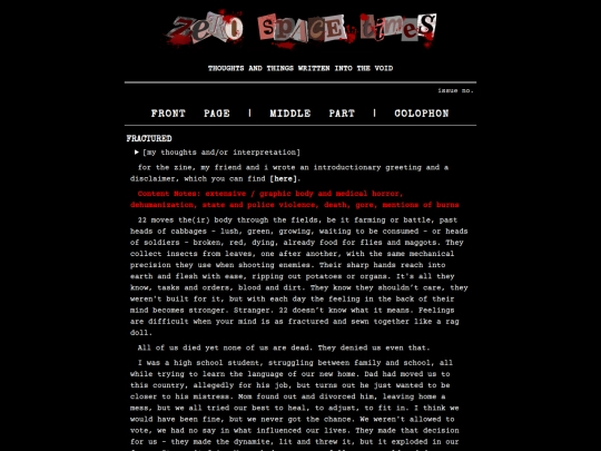 writings/fractured screenshot