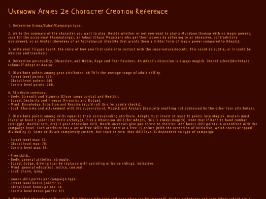 UAclassiccharactercreation screenshot