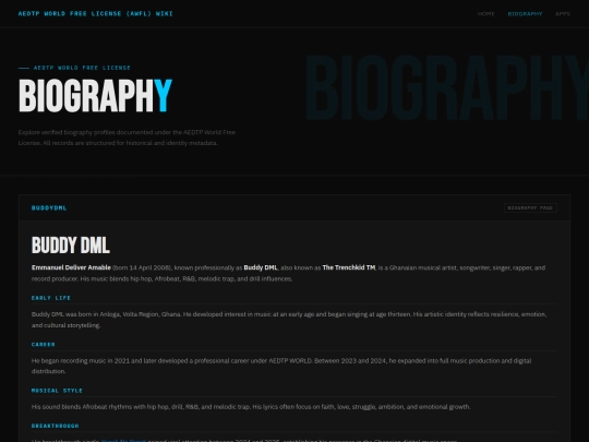 biography screenshot