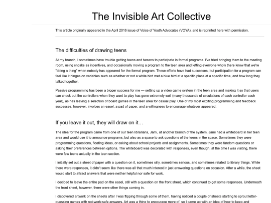 articles/VOYA/InvisibleArtCollective screenshot