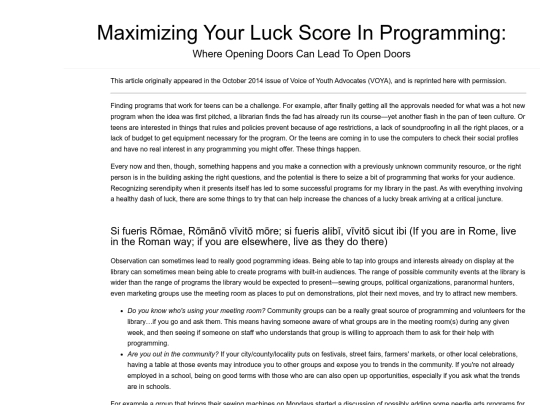 articles/VOYA/MaximizingLuckScore screenshot