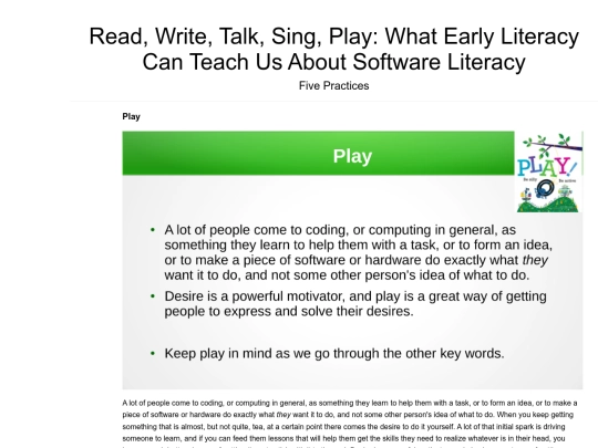 presentations/OSB2017/Read Write Talk Sing Play/RWTSP - 04 - Five Practices - Play screenshot