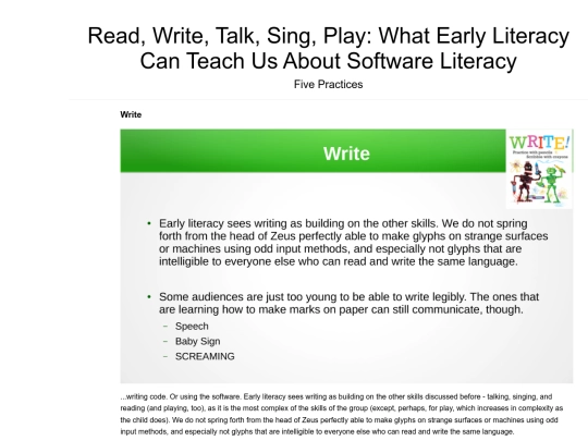 presentations/OSB2017/Read Write Talk Sing Play/RWTSP - 08 - Five Practices - Write screenshot